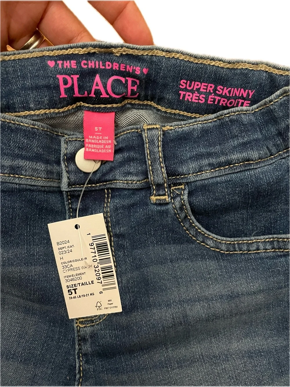 The Children's Place Girls' Super Skinny Jeans | Dark Wash Stretch Denim | 5T